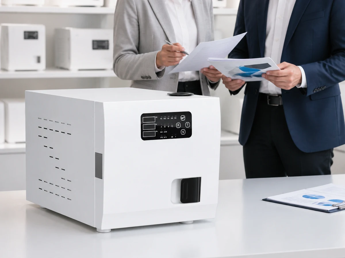RUNDA MAX-9A sterilizer in a distribution discussion setting