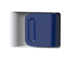 RUNDA 23G original chamber door detail with recessed blue handle