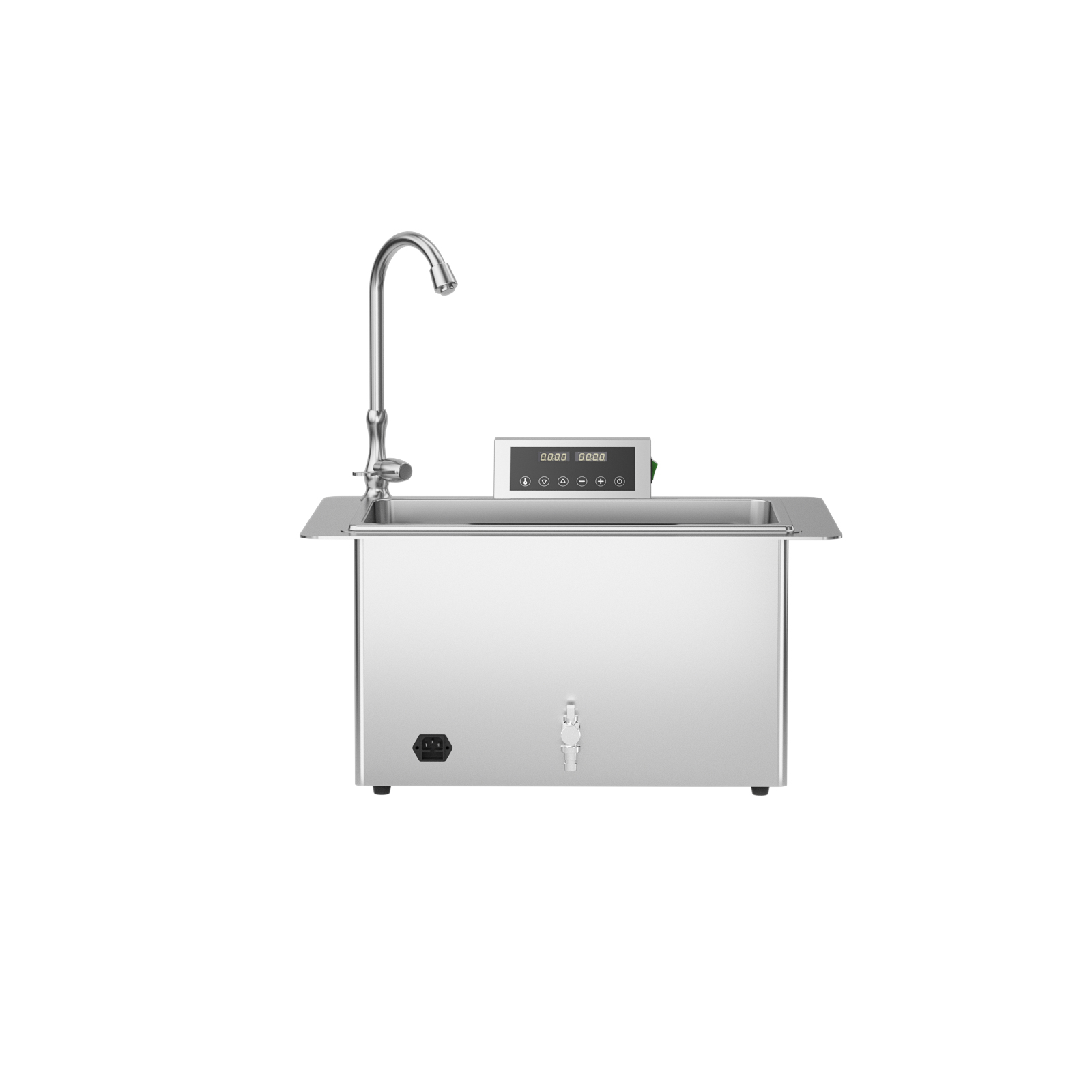RUNDA CQ2000 ultrasonic cleaner — Tank, controls and water fittings